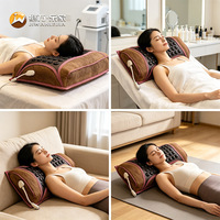 Almohada de terapia térmica de cuero marrón Jiwan Lejia con piedras, rectangular, para aliviar la tensión del cuello en el cuidado diario
