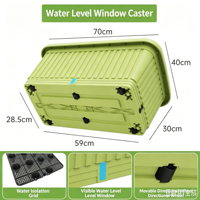 Jardinière rectangulaire en plastique PP blanc crème, moulée par injection, avec grille, légère et durable, pour légumes et fleurs