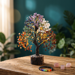 Arbre en Cristal des Sept Chakras Fait Main, Arbre en Pierres Précieuses Polies, Bonsaï pour la Décoration Feng Shui de la Maison et du Bureau - Product Image 3