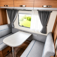 Rideau de confidentialité pour camping-car, facile à installer, populaire, personnalisé, en tissu tressé brodé occultant pour fenêtre intérieure de camping-car