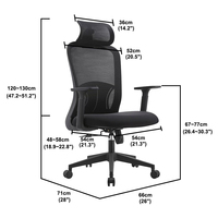 Chaise de bureau confortable avec dossier en maille, assise rembourrée, roulettes antidérapantes et inclinaison multi-positions