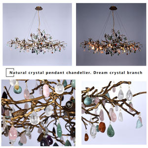 Modern Minimalist Customized Gemstone <b>Light</b> Unique Hand Crafted <b>Pendant</b> Agate Lamp for Indoor Decoration - Product Image 5