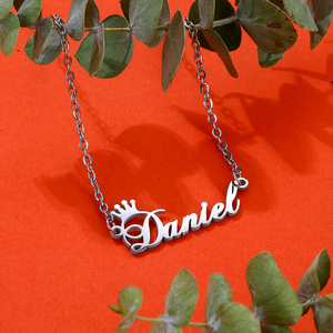 <span class=keywords><strong>Collana</strong></span> <span class=keywords><strong>con</strong></span> nome personalizzato <span class=keywords><strong>con</strong></span> corona personalizzata da donna <span class=keywords><strong>con</strong></span> <span class=keywords><strong>targhetta</strong></span> gioielli 18K oro acciaio inossidabile lettere iniziali collane cubane - Product Image 6