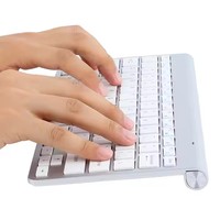 Kit de Mini Ratón y Teclado Inalámbrico Ultrafino 2.4G USB 1200 DPI Resistente al Agua para Gaming en Laptop/Escritorio