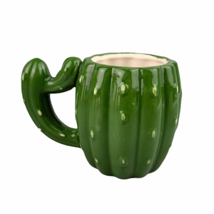 Taza de Cerámica con Diseño Divertido de <span class=keywords><strong>Cactus</strong></span> Verde, Capacidad de 301-400 ml, Calidad GRADO AB para Uso en Casa u Oficina - Product Image 3