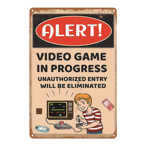 Video Game Em Processo de Homem Da Caverna Sinal Da Lata Do Vintage do Metal Poster Adesivos de Parede Room Decor Plaque Retro <span class=keywords><strong>Gamer</strong></span> Placa Decorativa - Product Image 2