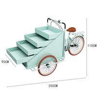 Supports promotionnels de minimalisme moderne stalles à trois roues grand chariot mobile extérieur commercial de casse-croûte