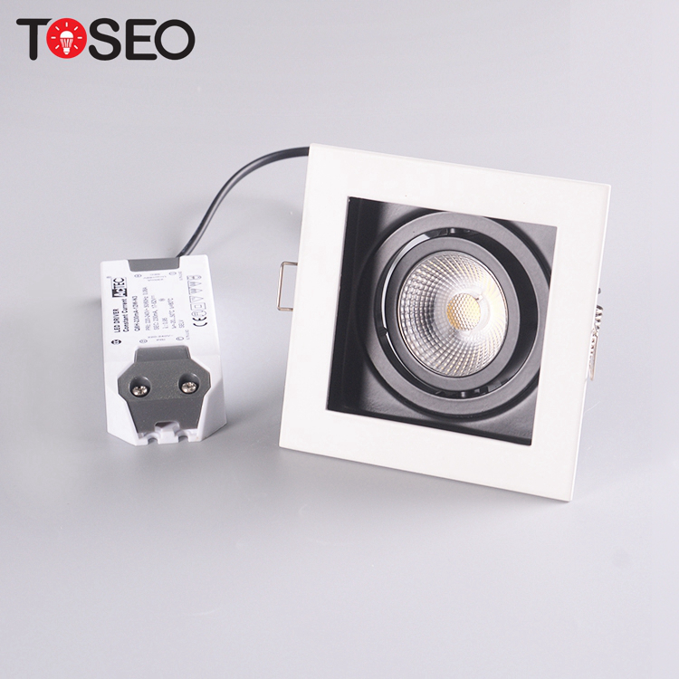 Die Casting Alu Fireproof COB White Square LED Downlights With Radiator Recessed Spot Light