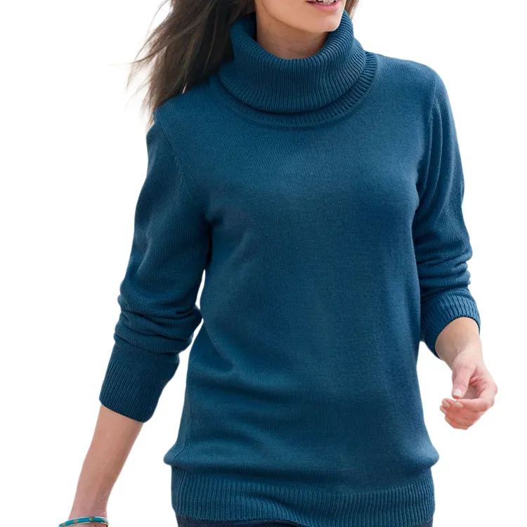 HD21F61 2021 Custom Women's Basic Model Sweater Long Sleeve Knitwear Roll Neck Sweater In a Range Of Colors Pullover