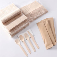 Ensemble de couteaux, fourchettes et cuillères en bambou jetables de haute qualité, compostables, écologiques, durables, emballage personnalisé, mariage