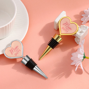 Heart Shaped <b>Wine</b> Stopper Gold Silver Zinc Alloy Mum Off Duty Bottle Seal Wedding Gift - Product Image 1
