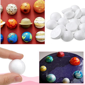 <span class=keywords><strong>Boules</strong></span> de mousse pour l'artisanat, fleurs artificielles blanches demi-rondes, fournitures en polystyrène de forme hémisphérique - Product Image 6