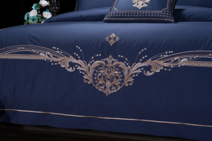 Bộ Chăn Ga Gối Thêu Cotton Phong Cách Ý 100S Hoàng Gia Bộ 4 Ga Trải Giường Thêu Thiết Kế - Product Image 4