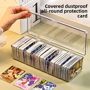 กล่องเก็บการ์ดซื้อขายสีเทาโปร่งแสงปรับแต่งได้มี1500ช่อง9ช่องสำหรับ TCG และการ์ดกีฬา - Product Image 5