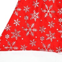 Chapeau de Noël en velours avec logo personnalisé estampé or, motif flocon de neige or et argent, pour adulte et enfant, décoration