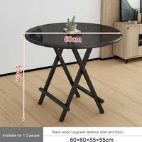 Table de salle à manger pliante ronde 2 places, design moderne, plateau en bois massif, pieds en fer, portable, étanche, pour la maison, l'extérieur et la location de stands