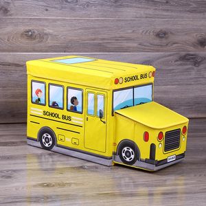 Caja de Juguetes Multifuncional con Forma de Coche de Dibujos Animados, Taburete Plegable para Almacenamiento, Artículos para el Hogar - Product Image 1