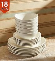 Bols en céramique blancs moyens de 18 oz - Lot de 6 (Chine) pour céréales, soupe, riz et salade, usage quotidien
