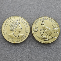 Pièces de monnaie commémoratives de 100 dollars australiens 2020 - Elizabeth II (6e portrait - Kangourou), cadeaux, décoration de la maison