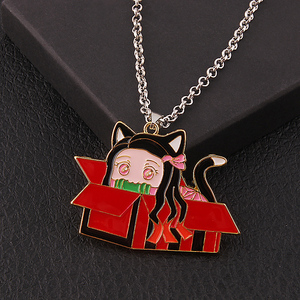 Anime Ghost Killing Team esmalte cuello cadena figura de dibujos animados colgante máscara Collar para Anime Fans Cosplay accesorios joyería regalos - Product Image 5