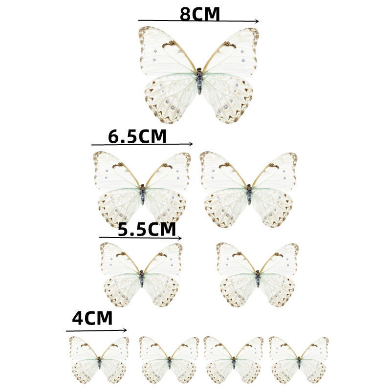 9pcs cream butterfly