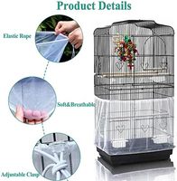 Filet universel réglable en fer Nylon maille solide Cage à oiseaux attrape-graines pour perroquets aras pliable boîte de Cages carrées africaines