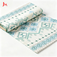Kain Voile Katun Muslin Cetak Geometris Kustom Laris Manis Grosir untuk Pakaian Wanita