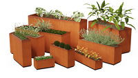 Jardinières d'extérieur en acier Corten, bac à fleurs en acier, finition rouille, durable pour la culture de légumes en extérieur