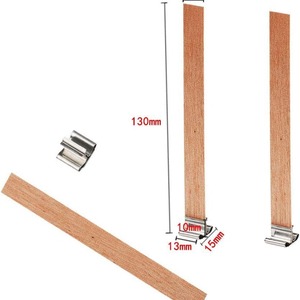 Mèches en <span class=keywords><strong>bois</strong></span> plates avec base - Mèches de bougie en <span class=keywords><strong>bois</strong></span> pour bougies en pot - Product Image 2