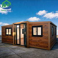 Maison préfabriquée mobile à construction rapide, 2, 3, 4, 5 chambres, maison conteneur pliable et extensible, villa préfabriquée à double aile, 40 pieds