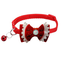 Collier de Noël festif Zoyi pour animaux de compagnie, design mignon avec nœud papillon et clochettes colorées, accessoire de cou pour les fêtes pour chats et chiens