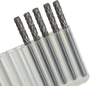 Fraise miniature à double fente RUIMENG en carbure de tungstène et aluminium, tige de 1/8 po, dentée cylindrique, pour outils rotatifs - Product Image 3