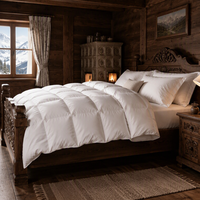 Couette d'hiver chaude en duvet de canard blanc 90% format Queen, matelassée en boîte, en coton anti-duvet, extra chaude, vente en gros