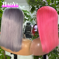 Perruques de cheveux humains bruts vietnamiens SDD, coupe droite, avec dentelle frontale HD 2x6, couleur 99j 350 P4/27 Ombré Rose Blond, style Bob ultra-lisse