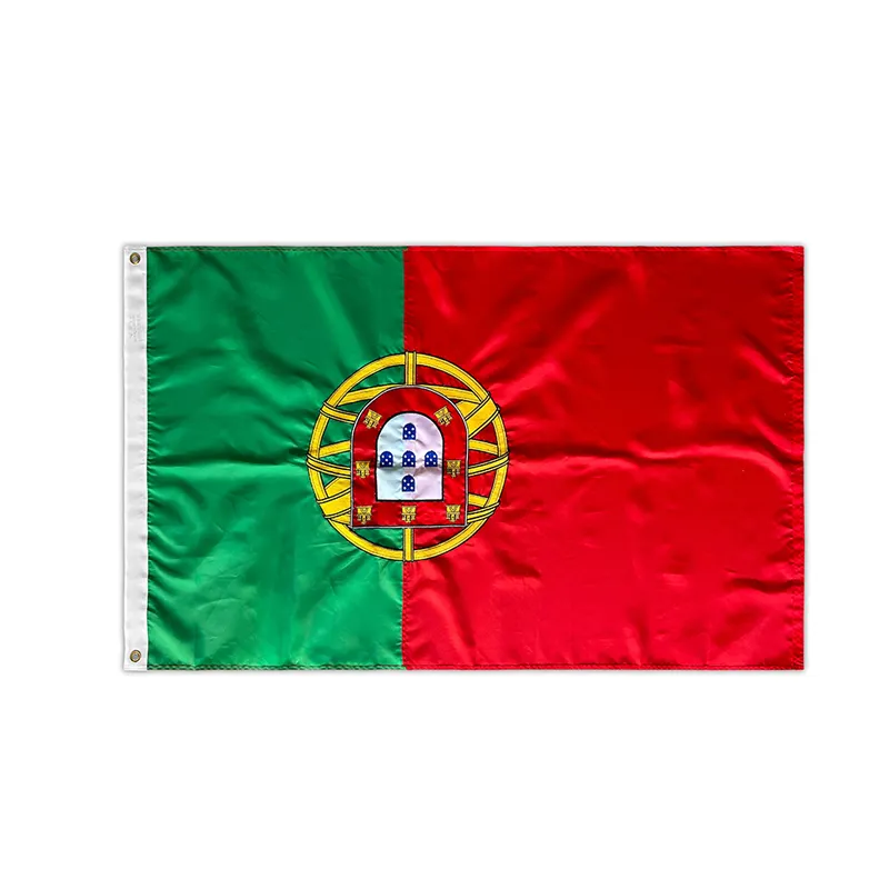 3X5 Ft Vlag Op Maat Gemaakte Dubbelzijdige Geborduurde Promotie Reclamevlag 100% Polyester Custom Portugal Vlag