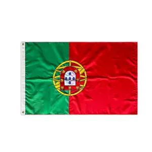 3X5英尺国旗定制双面刺绣促销广告旗100% 涤纶定制葡萄牙国旗