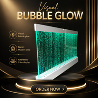 Fontaine murale à bulles en acrylique LED, cloison d'eau, changement de couleur RVB, séparateur de pièce transparent pour la décoration de la maison et du bar