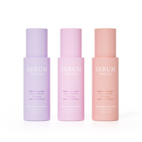 Flacon en verre fin et haut de 30 ml, rose violet, pour huile faciale, avec bouchon compte-gouttes à bouton-poussoir