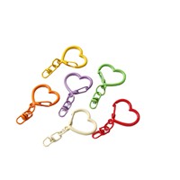 Porte-clés Cœur Mignon Couleur Bonbon avec Fermoir à Pression et Chaîne pour Petits Cadeaux, Breloque de Sac à Main, Accessoires de Bricolage, Breloque de Sac