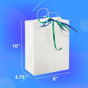 Kraft Paper Bags with Handles Bulk <b>Gift</b> Medium Size for Shopping Party <b>Small</b> Business Takeaway Food Packaging Paper Bags - Product Image 2