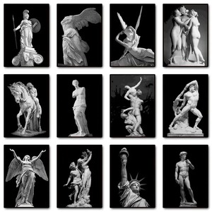 Póster de Lienzo con Escultura de David de la Mitología <span class=keywords><strong>Griega</strong></span> en Blanco y Negro, <span class=keywords><strong>Pintura</strong></span> Clásica para Decoración de Paredes, Diseño Art Deco, Decoración del Hogar - Product Image 2