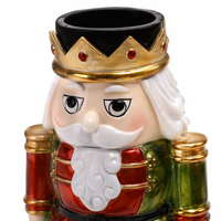 Ensemble de figurines en résine Casse-Noisette Roi Chevalier de Noël, porte-bougie, soldat peint à la main, décoration de table de Noël, cadeau d'art pour la maison