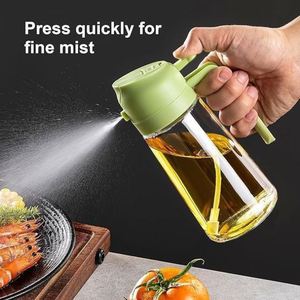 Atomizador de Aceite Exclusivo Transfronterizo de 470ml, Botella de Aceite de Doble Uso Integrada para Cocina y Hogar, con Función de Pulverización y Vertido - Product Image 1