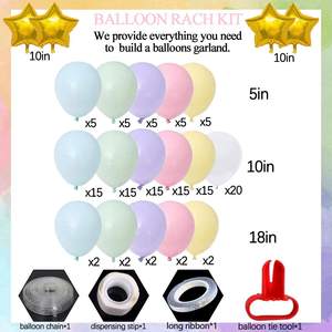 Kit d'arc-en-ciel avec des ballons macarons, pièces, pour licorne magique, <span class=keywords><strong>Pastel</strong></span>, glaces, fête d'anniversaire, stand Photo, fête en arrière-plan - Product Image 2