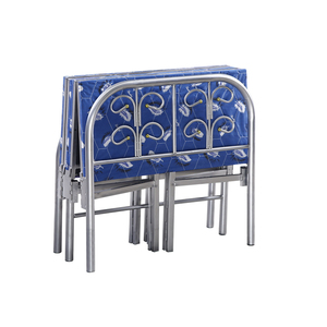 Hot Sale Metal Single Folding Steel Collapsible Portable Bed with <b>Mattress</b> Iron Camping Bed Modern Metal Frame Bedroom Furniture - Product Image 1