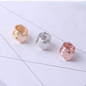 Anillos de Acero Inoxidable para Mujer, Pulseras con Dijes de Dos Tonos, Accesorios con Diseño Bonito - Product Image 3