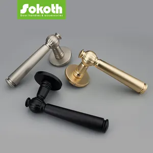 European Style Aluminum Door Handle Lever Rosette Handle Knob For Internal Door