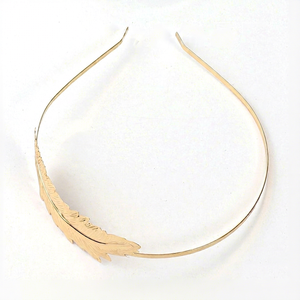 Serre-tête en métal doré pour femmes, coiffe de mariée, accessoire de mode, été 2023, origine Jinhua HB003 - Product Image 1