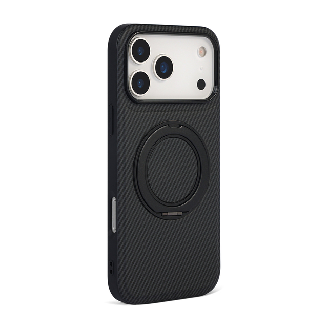 360 ° Rotating Stand Shockproof Pu Leather Rugged Carbon Fiber Pattern Magnetic Cell Phone case for iphone 17 Pro for S24 ultra