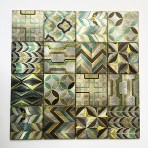 Quadrato su misura 3D stampa di colore giallo a getto d'inchiostro piastrelle di piastrelle di buccia <span class=keywords><strong>e</strong></span> bastone adesivo per la cucina bagno Backsplash - Product Image 1